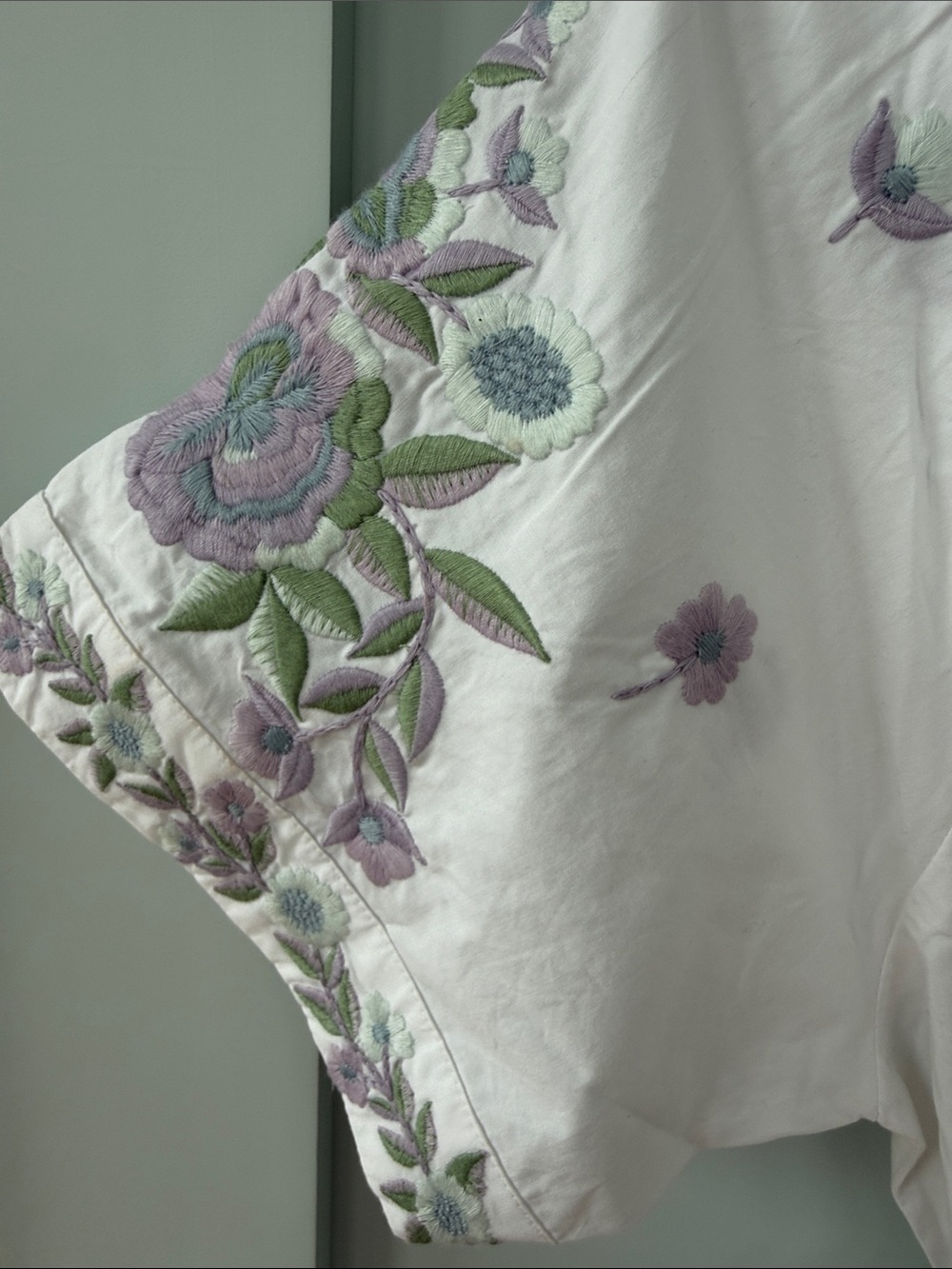 New NWT Julia Amory x AERIN Dress Embroidered Floral Caftan Tunic Midi Dress - Picture 10 of 13